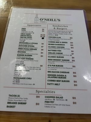 Menu photo 3 O'Neill's Pub Lombard, IL Menu photo 3 O'Neill's Pub Lombard, IL