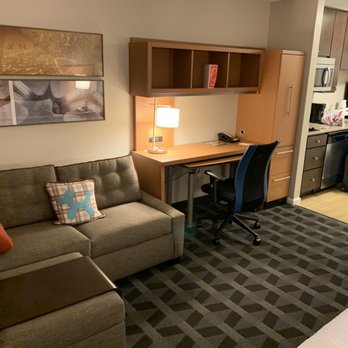 TownePlace Suites by Marriott Fort Wayne North - King bed room at the TPS, Fort Wayne.  Plenty of room and a kitchenette. - Hotels Near Me - Fort Wayne, Indiana