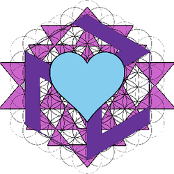 I AM Healing - I AM HEALING logo. Flower of Life, Sri Yantra, Antahkarana, and Heart.