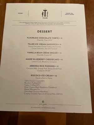Menu photo 4 The Tiller Restaurant Cape Neddick, ME Menu photo 4 The Tiller Restaurant Cape Neddick, ME