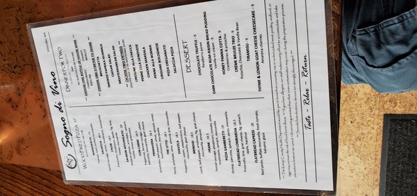Menu photo 4 Sogno Di Vino Poulsbo, WA Menu photo 4 Sogno Di Vino Poulsbo, WA