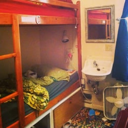 Sturdy bunk beds, deep lockers, random sink. What more could you want Sturdy bunk beds, deep lockers, random sink. What more could you want
