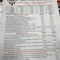 Larry's Pizza - Menu