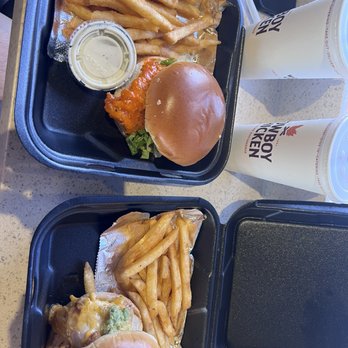 Cowboy Chicken - Buffalo chicken sandwich and Laredo chicken sandwich both were really good portion size was also decent. - Chicken Shop Near Me - Fort Worth, Texas