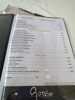 Menu photo 4 Goose Rome, RM Menu photo 4 Goose Rome, RM