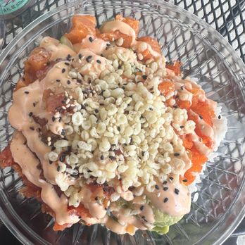 Poke Bros - I got the Johnny Utah Bowl and added seasame seeds, tempura flakes. Loved the the salmon/avocado tasted pretty fresh! - Seafood Near Me - North Charleston, South Carolina Poke Bros - I got the Johnny Utah Bowl and added seasame seeds, tempura flakes. Loved the the salmon/avocado tasted pretty fresh! - Seafood Near Me - North Charleston, South Carolina