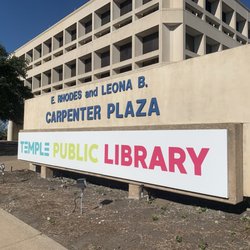 Temple Public Library - The main Temple Public Library sign.