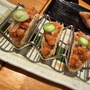 Sushi Maruyama - Salmon taco - Japanese Near Me - San Mateo, California Sushi Maruyama - Salmon taco - Japanese Near Me - San Mateo, California