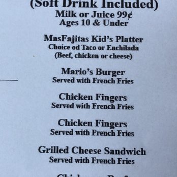 MasFajitas Mexican Restaurant - Kids menu - Tex-Mex Near Me - College Station, Texas MasFajitas Mexican Restaurant - Kids menu - Tex-Mex Near Me - College Station, Texas