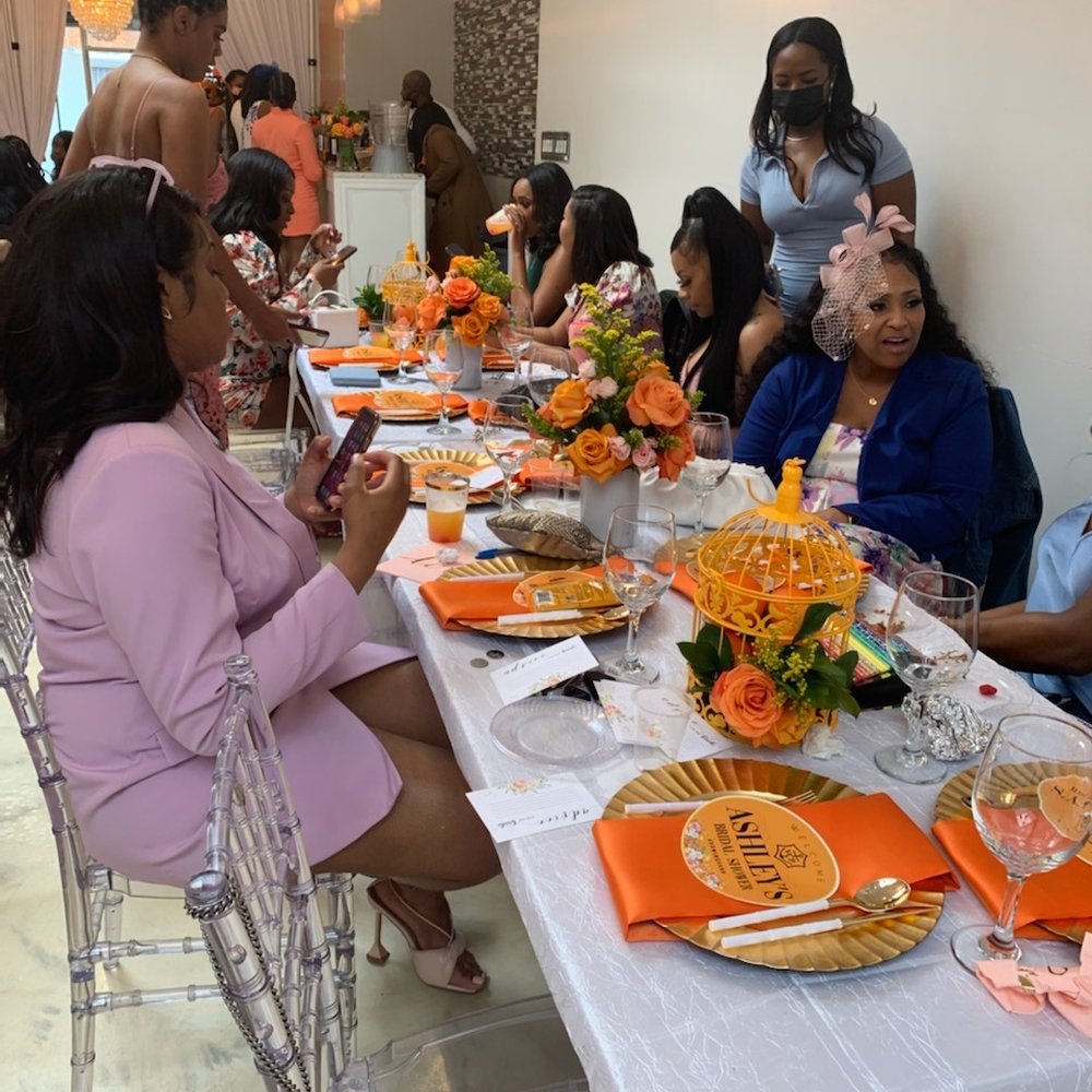 The bridesmaids table. The bridesmaids table.