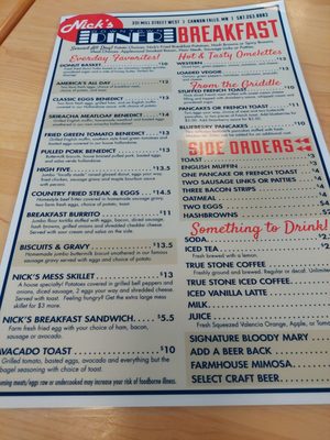 Menu photo 2 Nick's Diner Cannon Falls, MN
