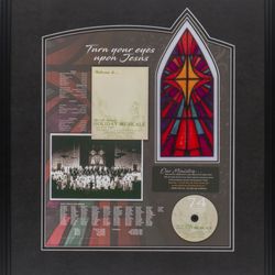 Franklin Picture Framing - Christmas church musicale - Stain glass window lights up!