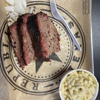 Kat's Barbecue - One meat- brisket, Mac salad - Barbeque Near Me - Santa Fe, Texas