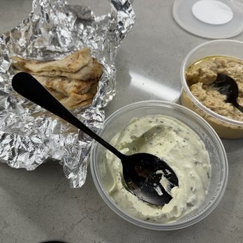 Elm Street Bakery - Part of the Mediterranean Plate with whipped feta added ($4 extra and well worth it according to my friends and me) - Pizza Near Me - East Aurora, New York Elm Street Bakery - Part of the Mediterranean Plate with whipped feta added ($4 extra and well worth it according to my friends and me) - Pizza Near Me - East Aurora, New York