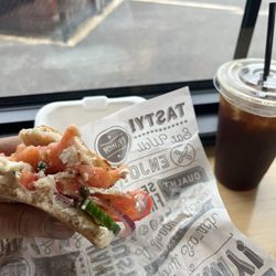 Lox Sandwich With Egg Whites & Lrg Iced Americano