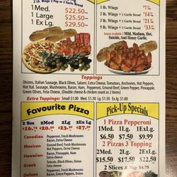 Marvellous 2 For 1 Pizza & Wings - Menu