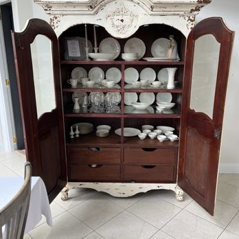 Pro Glass Works - China cabinet interior with doors open (clear glass on top panels and backed mirrors on bottom). - Glass & Mirrors Near Me - Ronkonkoma, New York