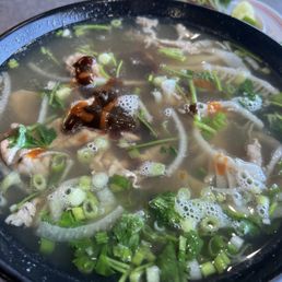 Pho dac biet. I think they put less noodles in compared to the original location. I ordered flat noodles. Broth looks clearer. Pho dac biet. I think they put less noodles in compared to the original location. I ordered flat noodles. Broth looks clearer.