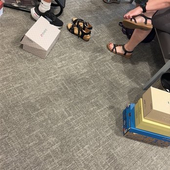 Shoe Fly - Owen the best salesperson in the store helping us try on shoes inside ShoeFly - Shoe Stores Near Me - Camp Hill, Pennsylvania
