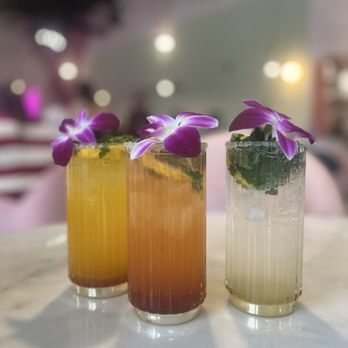 Pink Pistachio Cafe - Mango: strawberry & mint mojitos - all 3 very good and refreshing! - Coffee & Tea Near Me - Somerset, New Jersey