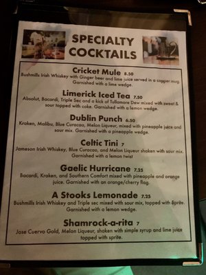 Menu photo 2 Copper Cricket Pub Sanford, NC