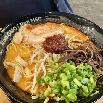 Menya Ultra - Miso Spicy Ramen, level 1 with extra egg - my favorite! - Ramen Near Me - San Diego, California Menya Ultra - Miso Spicy Ramen, level 1 with extra egg - my favorite! - Ramen Near Me - San Diego, California