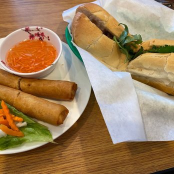 Pho Legacy - Egg rolls & a banh mi    For more food pics, check out @the.pikachew on Instagram - Vietnamese Near Me - Irving, Texas