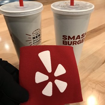 Smashburger - Only a photo of the swag and the drinks. Didn't get photos of the food because we inhaled it - Burgers Near Me - Schaumburg, Illinois