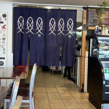 Monarch Poke - Kitchen(behind the noren) looks big - Hawaiian Near Me - Aiea, Hawaii