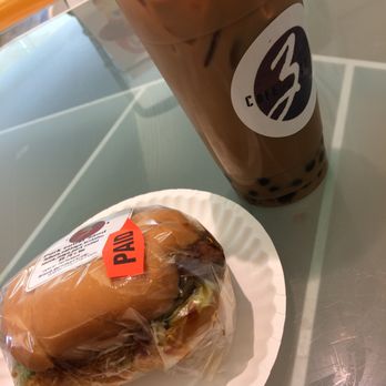 Cafe Zaiya - Pork Cutlet Sandwich and Milk Tea with boba - Desserts Near Me - New York, New York