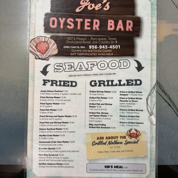 Joe's Oyster Bar - Seafood Near Me - Port Isabel, Texas Joe's Oyster Bar - Seafood Near Me - Port Isabel, Texas