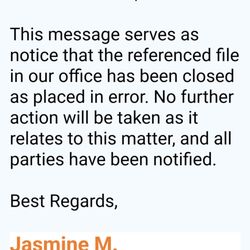 East Coast Gastroenterology and Endoscopy - Proof that the collection agency case has been closed yet East Coast Gastroenterology still will not close the case!