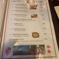 Méson El Cid - Erste Seite, kalte Tapas.