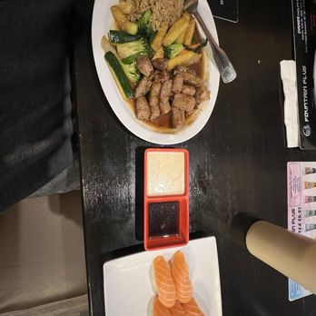Fountain Plus - NY Strip Hibachi with Fried Rice & Veggies. Also Salmon Nigiri - Chinese Near Me - Brandon, Florida Fountain Plus - NY Strip Hibachi with Fried Rice & Veggies. Also Salmon Nigiri - Chinese Near Me - Brandon, Florida