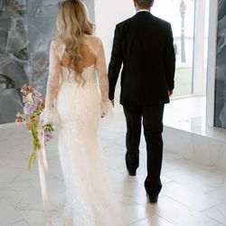 Champions Tailor - Bridal gown altered + Custom Veil + Custom Bolero