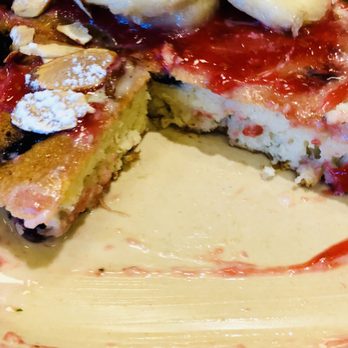 Snooze, an A.M. Eatery - Pancake of the Day: The Woodland. Look how thick and fluffy it is! - Breakfast & Brunch Near Me - The Woodlands, Texas