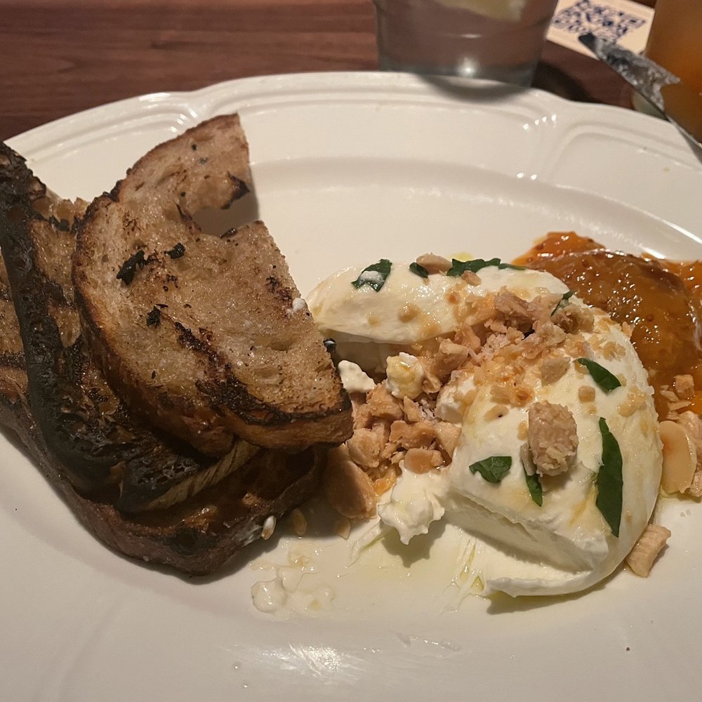 Corinne Austin - Burrata cheese appetizer - New American Near Me - Austin, Texas