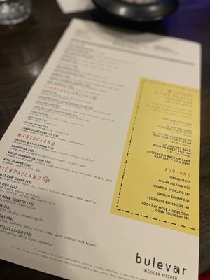 Menu photo 4 Bulevar Mexican Kitchen Austin, TX
