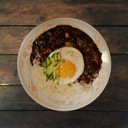 Seoul/mandurang Restaurant - Balck soy bean sauce with veg(jjajang) on rice