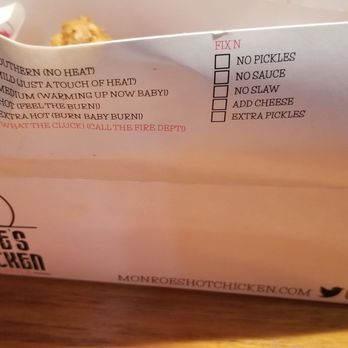 Monroe's Hot Chicken - Chicken Shop Near Me - Phoenix, Arizona