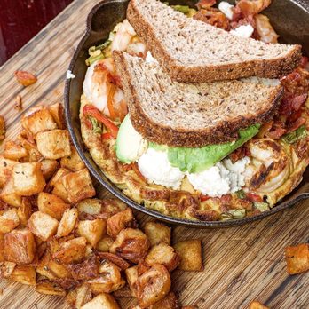 Breakfast Republic - Shrimp & Ricotta Frittata w Avocado  IG @huangryfoodie - Breakfast & Brunch Near Me - Irvine, California