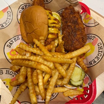 Dave's Hot Chicken - #3 Hot Slider and Extra Hot Tender - Chicken Shop Near Me - Fort Worth, Texas Dave's Hot Chicken - #3 Hot Slider and Extra Hot Tender - Chicken Shop Near Me - Fort Worth, Texas