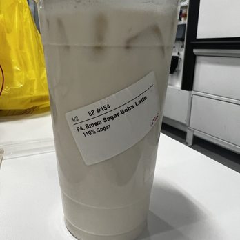 i-Tea - Brown Sugar Boba Latte 110% sugar with no boba and a drop of brown sugar - Bubble Tea Near Me - Fremont, California