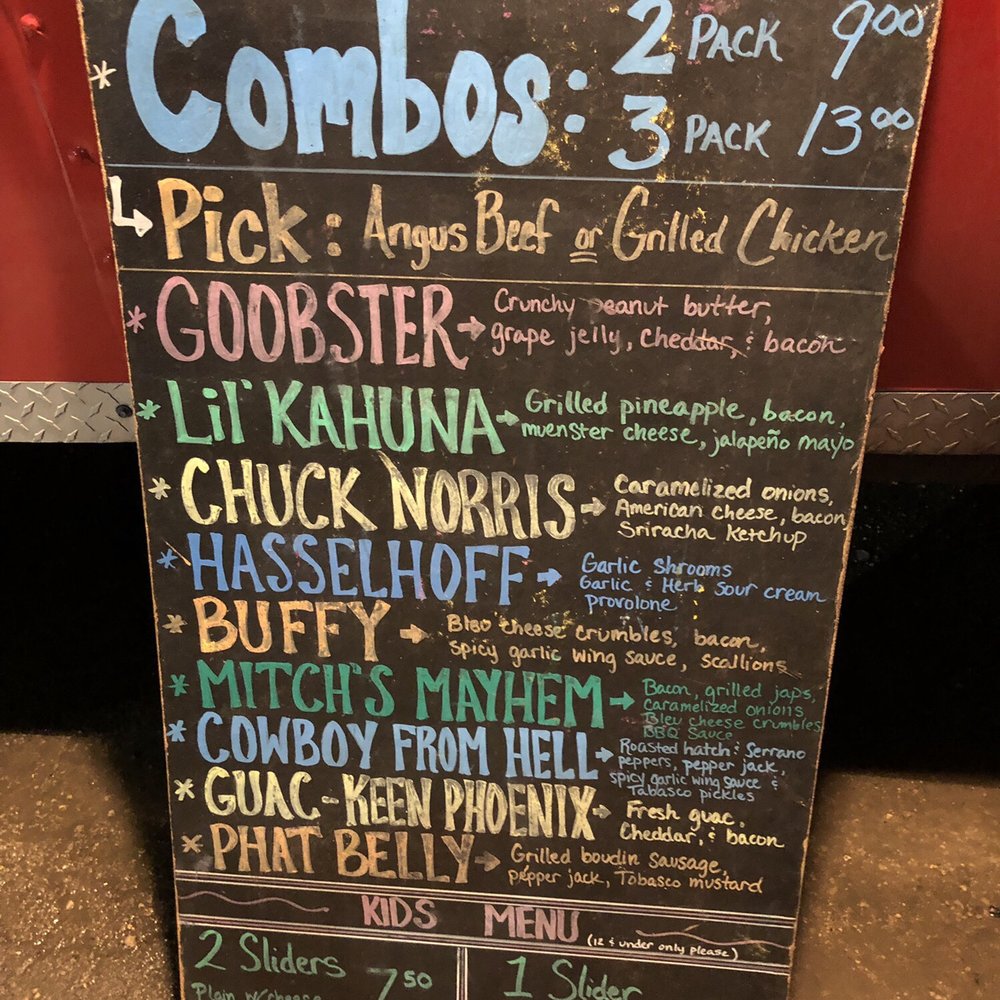 Menu: I had the Lil' Kahuna, Cowboy From Hell, and Chuck Norris Menu: I had the Lil' Kahuna, Cowboy From Hell, and Chuck Norris