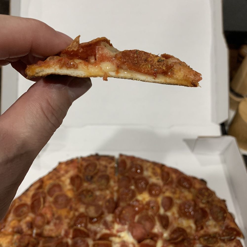 Frankie's Pizza - Pepperoni on traditional thin sweet crust. - Pizza Near Me - Gahanna, Ohio Frankie's Pizza - Pepperoni on traditional thin sweet crust. - Pizza Near Me - Gahanna, Ohio