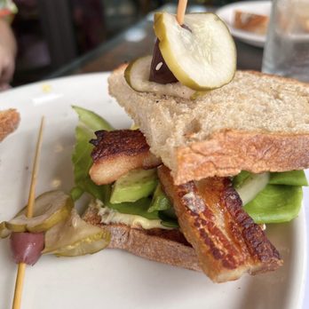 Psomi - BLTA- house-smoked thick-cut bacon, butter lettuce, pickled green tomato, avocado, skordalia aioli, sesame wheat - Bakeries Near Me - Tampa, Florida Psomi - BLTA- house-smoked thick-cut bacon, butter lettuce, pickled green tomato, avocado, skordalia aioli, sesame wheat - Bakeries Near Me - Tampa, Florida
