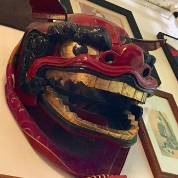 Daichan - Shisa mask. Guarding me from evil spirits whilst I dine. - Japanese Near Me - Studio City, California