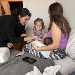 North Texas Birth Experiences - Baby's first checkup! And big sis helping!