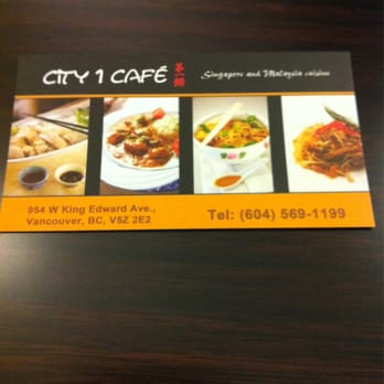 City 1 Cafe - Name card - Malaysian Near Me - Vancouver, British Columbia City 1 Cafe - Name card - Malaysian Near Me - Vancouver, British Columbia