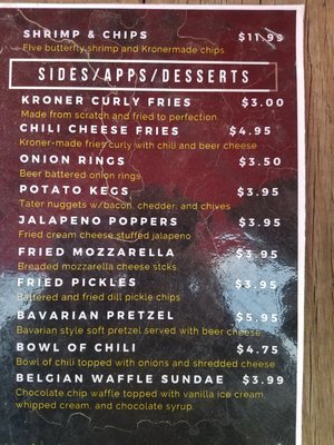 Menu photo 1 Kroner & Baer Tahlequah, OK